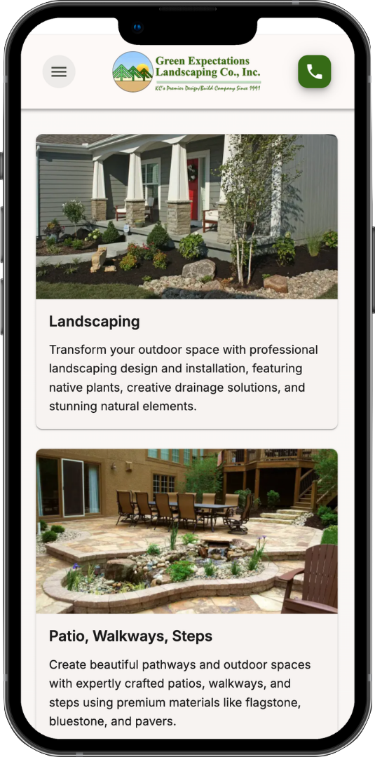 Green Expectations Landscaping on iPhone