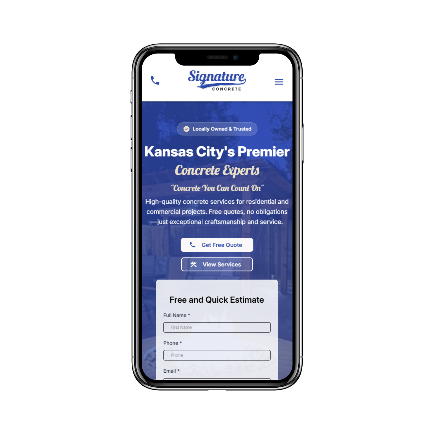 Signature Concrete Design Mockup